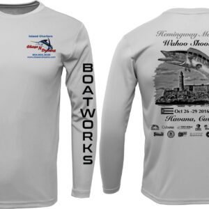 Official Wahoo Hemingway, Havana, Cuba Tournament Shirt. COLOR BATTLE GREY