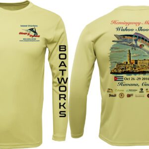 Official Wahoo Hemingway, Havana, Cuba Tournament Shirt. COLOR SPORT YELLOW