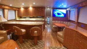 interior of a yacht